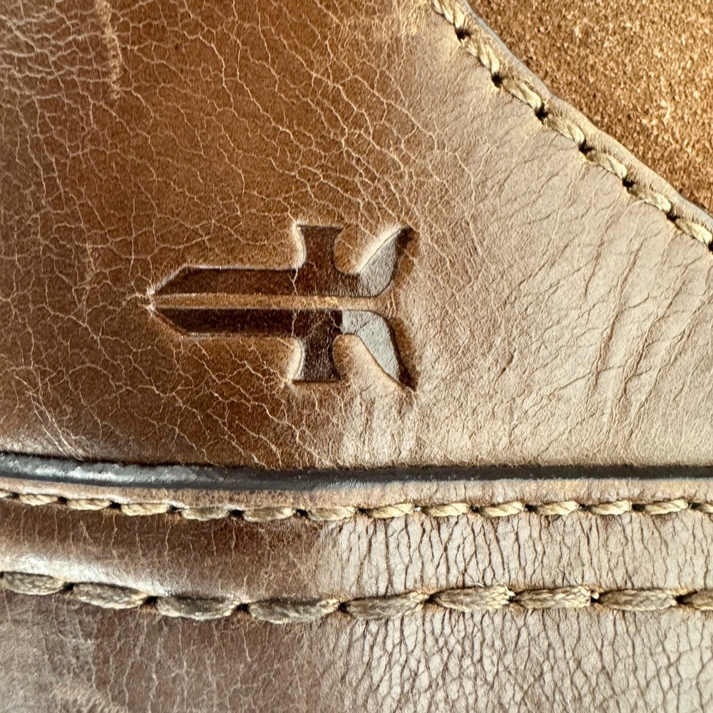 Frye Brown Leather Suede Patchwork Shoulder Bag Crossbody Boho Western Large - Picture 3 of 9